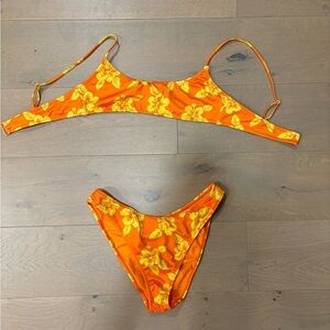 LA Hearts by PACSUN Orange California Sporty Bikini